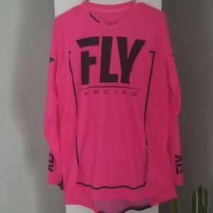 Fly racing hot pink long sleeve shirt